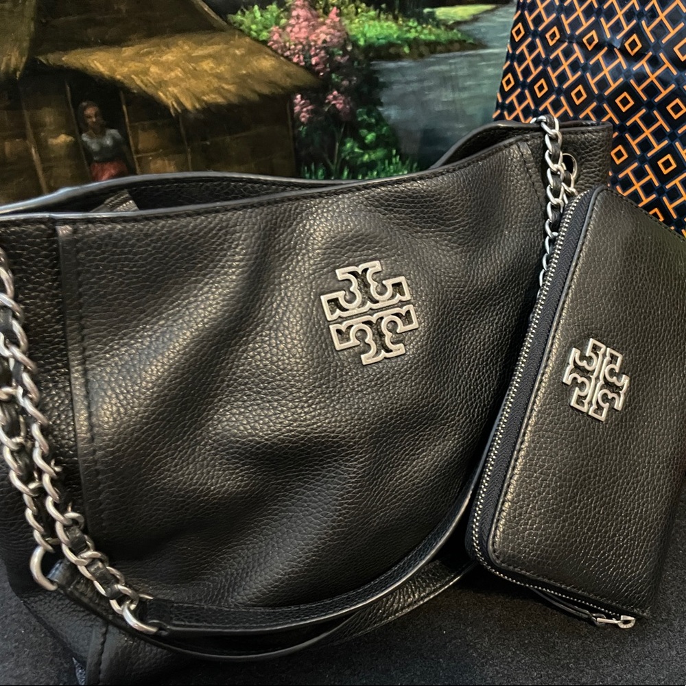 Tory Burch Britten Small Slouchy Tote in Pebbled Leather